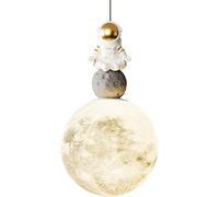 3D Printed Moon Lamp with Astronaut Planet Pendant Ceiling Light Modern LED Pendant Light for Kids' Room White Milk Sphere Nursery Lamp for Children-KongWLing