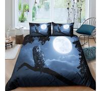 3D Printed Moon Night Quilt Cover, Microfiber Duvet Cover Hidden Zipper