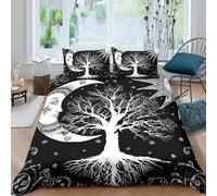 3D Printed Moon Tree Duvet Cover, Microfiber Comforter Cover Hidden Zipper