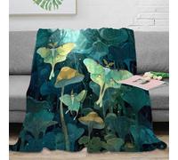 3D Printed Moonlit moths Cozy Throw Blanket Microfiber Warm Cosy Bedding Fantasy forest illustration Blanket Machine Washable No Shedding Anti Static for Adults Kids Families 40x50inch(100x130cm)
