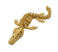 3D Printed Mosasaurus Fossil Model, Educational Dinosaur Skeleton Replica for Science Learning, Classroom Display & Collector Gift(Yellow)