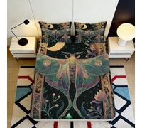 3D Printed Moth Pattern Fitted Sheet Microfiber Deep Pocket for Adults Bedroom Bedding Lotus Mattress Fitted Cover Elastic Edge Washable 200x200x25cm