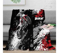 3D Printed Motocross rider Blanket Microfiber Ultra Warm Soft Bedding Thermal Stylized graphic design Bed Blanket Breathable All Season Machine Washable for Adults Kids Families 50x60inch(127x152cm)