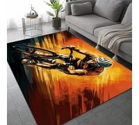 3D Printed Mountain Bicycle Rug Runners Extra Long Rugs Teenager, Non-Slip Washable Hallway Runner Carpets 60x180cm Sports Theme Carpet Mat Low Pile Soft Kitchen Laundry Room Floor Mats a/776