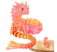 3D Printed Movable Dragon - 17.32 Inch Movable Dragon Model | Flexible Joints, Decorative Figure for Desk Shelf Display | Articulated Dragon Toy - Collectibles and