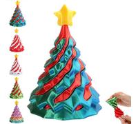3D Printed Multicolor Christmas Tree Spiral Stacking Toy, 2026 New Christmas Tree Impossible Cone Sculpture Helix Nut Spiral Cone Fiddle Fidget Toy, Mini Vortex Thread Illusion Stress Anxiety Relief