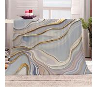 3D Printed Multicolor Marble-A Flannel Fleece Blanket (270GSM) Soft Gradient Ripple Super Cozy 150x200 cm Double Size Fade Resistant Home Decor Gift - Machine Washable