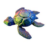 3D Printed Multicolor Sea Turtle Figurine - Flexible Multi Joint Movable Tortoise Ornament, Compact Creative Toy, Tabletop Desktop Sculpture | Home Decoration Bedroom Living Room Desk 11.5x9.7cm