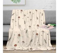 3D Printed Mushroom pattern Bed Throw Microfiber Ultra Soft Warm Bedding Hand drawn nature Fluffy Blanket for Friends Colleagues Loved Ones 50x60inch(127x152cm)
