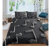 3D Printed Music Notes Duvet Cover, Microfiber Bedding Cover Hidden Zipper