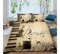 3D Printed Music Notes Duvet Cover, Microfiber Comforter Cover Hidden
