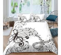 3D Printed Music Notes Duvet Cover, Microfiber Comforter Cover Hidden