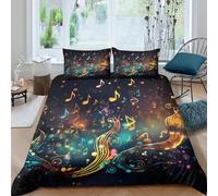 3D Printed Music Notes Quilt Cover, Microfiber Duvet Cover Hidden Zipper