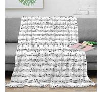 3D Printed Musical notation Bedding Blanket Warm Soft Bedding Cosy Classical sheet music Couch Blanket Wrinkle Resistant Anti Static for Young Adults Renters Apartment Dwellers 80×90inch(200x230cm)