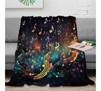 3D Printed Musical notes Cosy Throw Microfiber Ultra Soft Warm Bedding Colorful musical design Nap Blanket for Friends Colleagues Loved Ones 40x50inch(100x130cm)