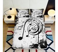 3D Printed Musical Notes Fitted Sheet Microfiber Deep Pocket Bedroom Bedding Set Music Mattress Fitted Cover Full Wrap Non-Slip Washable for Adults Teens 180x200x25cm