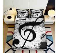 3D Printed Musical Notes Fitted Sheet Microfiber Deep Pocket Non-Slip Music Mattress Fitted Cover Bedroom Bedding 120x200x25cm