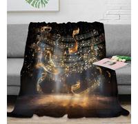 3D Printed Musical notes Home Blanket Microfiber Warm Cosy Bedding Soft Dynamic music design Lounge Throw Heartfelt Gift for Families Friends Loved Ones 80×90inch(200x230cm)