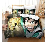 3D Printed My Hero Academia Duvet Cover Set Bedding Set Izuku Midoriya Hidden Zipper for Kid Teens Boys And Girls Man for Adults Bedroom Decoration Double（200x200cm）