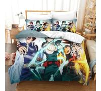 3D Printed My Hero Academia Quilt Cover Izuku Midoriya with Hidden Zipper Microfiber for Kids Boys Girls Modern Bedroom Decor Single（140x200cm）