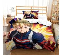 3D Printed My Hero Academia Quilt Cover Katsuki Bakugo with Hidden Zipper Microfiber for Kids Boys Girls Modern Bedroom Decor Single（135x200cm）