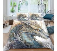 3D Printed mythical dragon Duvet Cover Polyester fantasy art style Quilt Cover Stain Resistant Easy Care for Uni Student Shared Apartment Bedroom Daily Use King（220x240cm）