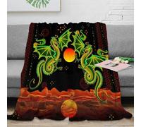 3D Printed mythical dragons Home Blanket Microfiber Soft Warm Bedding Durable vibrant fantasy art Bedding Throw Wrinkle Resistant Anti Static for Homeowners Renters Families 80×90inch(200x230cm)