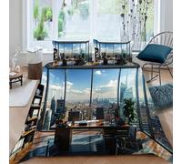 3D Printed New York Duvet Cover Set Double size,Soft Microfiber Hypoallergenic Office Bedding Set with Pillowcase, Quilt Cover with Zipper for Kids, Teens, Adults2e66