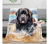 3D Printed Newfoundland Dogs Blankets Fluffy Soft Cozy Super Soft Cozy Fuzzy Warm Throws with Anti-wrinkle/anti-tarnishing Lightweight for Bed And Sofa And Couch, Kids Adults 40x50inch(100x130cm)
