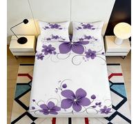 3D Printed Night Eiffel Tower Fitted Sheet Microfiber Deep Pocket Non-Slip Bedding Paris Style Mattress Fitted Cover for Adults Teens Bedroom 200x200x25cm