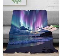 3D Printed Northern Lights All Season Blanket Microfiber Soft Warm Bedding Breathable Aurora Borealis Bedding Throw Machine Washable for University Students Dorm Dwellers 50x60inch(127x152cm)