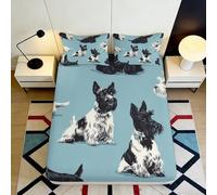 3D Printed Ocean View Fitted Sheet Microfiber Deep Pocket Bedroom Bedding Set Seaside Mattress Fitted Cover Elastic Hem Washable Non-Slip Super King（200x220cm）