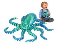 3D Printed Octopus Flexible - Flexible Octopus Model, Jointed Collectible Octopus Animal Model, Stress Creature, Creative DIY Ornament for Decoration