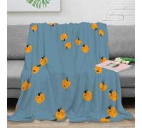 3D Printed Oranges with faces Thermal Blanket Microfiber Warm Thermal Bedding Soft Cartoon fruit pattern Fluffy Blanket Luxurious Gift for Friends Colleagues Loved Ones 50x60inch(127x152cm)