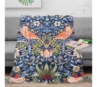3D Printed Ornate birds Living Room Throw Microfiber Warm Cosy Bedding Soft Victorian floral pattern Couch Blanket Anti Static Fade Resistant for Adults Couples Households 60x80inch(150x200cm)