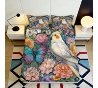 3D Printed Owl Fitted Sheet Microfiber Deep Pocket Non-Slip Bedroom Bedding Owl Mattress Fitted Cover Washable Full Wrap Single（90x190cm）