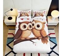 3D Printed Owl Pattern Fitted Sheet, Microfiber, Bed Cover, Non-slip, Home