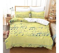 3D Printed Painted Musical Notes Super King Duvet Cover Set 3 Piece Microfibre Bedding Set Music Style Quilt Cover 260x220 cm with 2 Pillowcases 50x75 cm and Zipper Closure k.5705