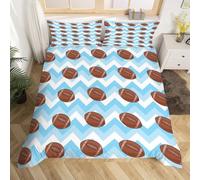3D Printed Painted Rugby Ball King Size Duvet Cover Set 3 Piece Microfibre Bedding Set Sports Style Quilt Cover 230x220 cm with 2 Pillowcases 50x75 cm and Zipper Closure j.2951