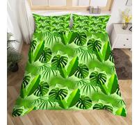 3D Printed Palm Leaves Duvet Cover Double 3 Pieces 200x200cm Palm Leaves Bedding Set with Hidden Zipper Soft Microfiber Comforter Quilt Cover with 2 Pillowcase 50x75cm（style 46-19）