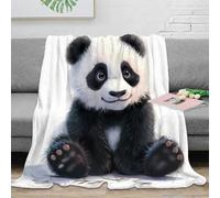 3D Printed panda baby Travel Blanket Microfiber Lightweight Warm Bedding Soft Cartoon animal Nap Blanket Compact Portable Non Pilling for Campers Travellers Adults 60x80inch(150x200cm)