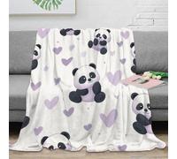3D Printed Panda baby Warm Blanket Microfiber Warm Thermal Bedding Soft Cartoon cute Travel Blanket Compact Portable for Campers Travellers Students Young Adults 40x50inch(100x130cm)
