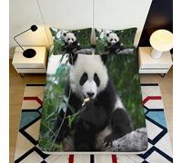 3D Printed Panda Forest Fitted Sheet Microfiber Soft Anti-Slip Animal Mattress Cover Bedroom Dorm Protector Decor 200x200x25cm