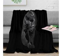 3D Printed Panther prowling Travel Blanket Microfiber Warm Soft Bedding Wild animal photography Bedding Throw Non Pilling Fade Resistant for Renters Apartment Dwellers Teens 40x50inch(100x130cm)