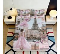 3D Printed Paris Fitted Sheet, Microfiber Bed Cover, non-slip, home decor