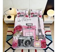 3D Printed Paris Pattern Fitted Sheet, Microfiber, Bed Cover, non-slip