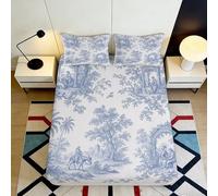 3D Printed Pastoral Scene Fitted Sheet Microfiber Deep Pocket Non-Slip Bedroom Bedding Pastoral Mattress Fitted Cover for Adults 90x200x25cm