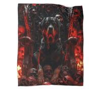 3D Printed Pattern Flannel Blanket Rottweiler Cover Blanket Gift for Loved Ones Kids Friends 40x50inch(100x130cm)