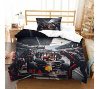 3D Printed Pattern Grand Prix Racing BullRacing Duvet Cover Set Breathable Formula racing Bedding Set Comfortable Comforter Cover for Kids & Adults Washable Quilt Cover Set Single（135x200cm）