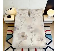 3D Printed Peacock Pattern Fitted Sheet Microfiber Deep Pocket Non-Slip Full Wrap Bedroom Bedding Peacock Mattress Fitted Cover for Adult Small Double（140x200cm）